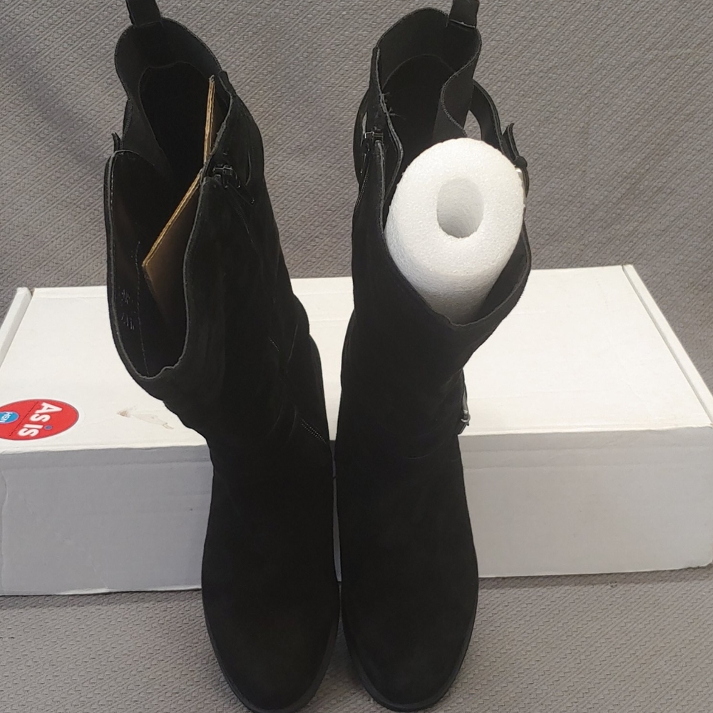 Naturalizer Jordan Suede Riding Boot Black- 8W - Picture 3 of 15